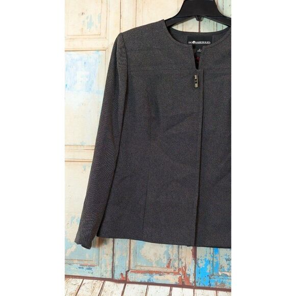 Sag Harbor Womens Size 16 Gray Long Sleeve Mid Length One Piece Suit Jacket - Picture 5 of 10